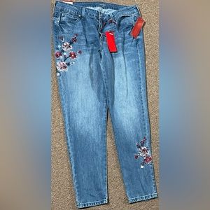 Jennifer Lopez floral blue skinny jeans size 12 new with tags